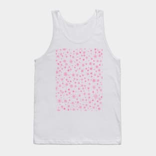 Delicate Pink Snowflake Winter Pattern Tank Top